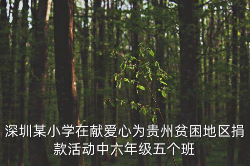 深圳某小學(xué)在獻(xiàn)愛心為貴州貧困地區(qū)捐款活動(dòng)中六年級(jí)五個(gè)班