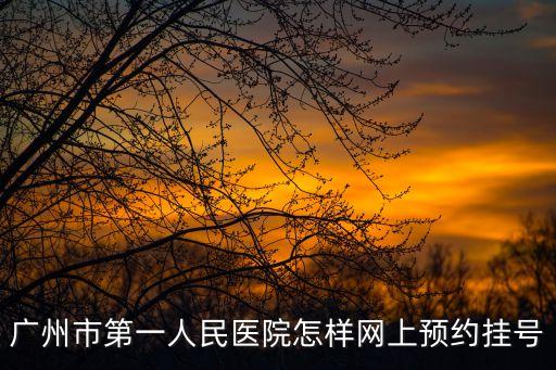 廣州市第一人民醫(yī)院怎樣網(wǎng)上預(yù)約掛號(hào)