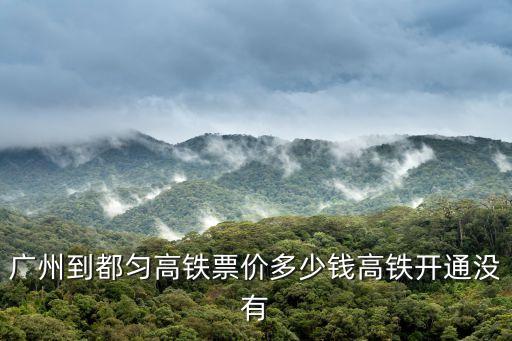 廣州到都勻高鐵票價多少錢高鐵開通沒有