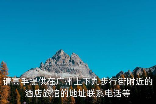 請(qǐng)高手提供在廣州上下九步行街附近的酒店旅館的地址聯(lián)系電話等