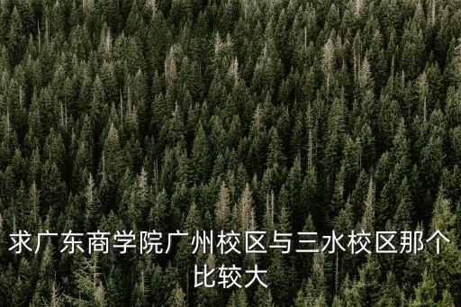 求廣東商學(xué)院廣州校區(qū)與三水校區(qū)那個比較大