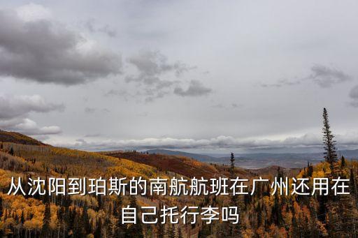從沈陽到珀斯的南航航班在廣州還用在自己托行李嗎