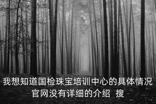我想知道國檢珠寶培訓中心的具體情況官網沒有詳細的介紹  搜