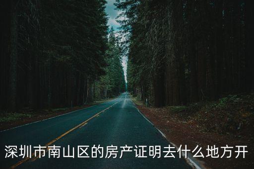 深圳市南山區(qū)的房產(chǎn)證明去什么地方開