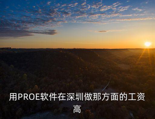 用PROE軟件在深圳做那方面的工資高