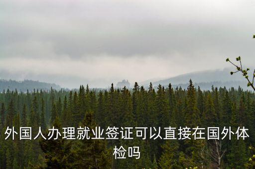 外國人辦理就業簽證可以直接在國外體檢嗎