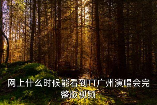 網上什么時候能看到TT廣州演唱會完整版視頻