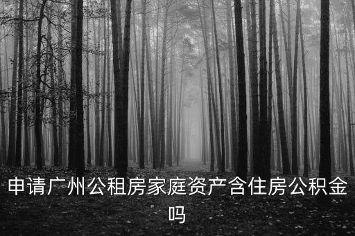 申請廣州公租房家庭資產(chǎn)含住房公積金嗎
