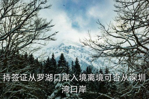 持簽證從羅湖口岸入境離境可否從深圳灣口岸