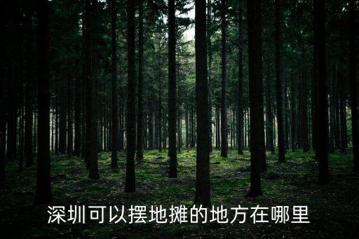 深圳可以擺地攤的地方在哪里