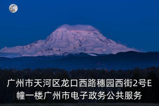 廣州市天河區龍口西路穗園西街2號E幢一樓廣州市電子政務公共服務