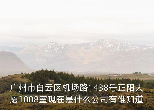 廣州生潤砼，廣州市白云區機場路1438號正陽大廈1008室現在是什么公司有誰知道