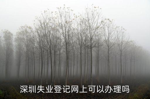 深圳失業登記網上怎么辦理，深圳失業登記網上可以辦理嗎