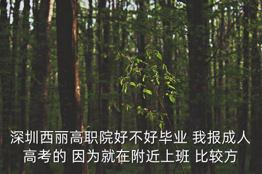 深圳西麗高職院好不好畢業(yè) 我報(bào)成人高考的 因?yàn)榫驮诟浇习?比較方