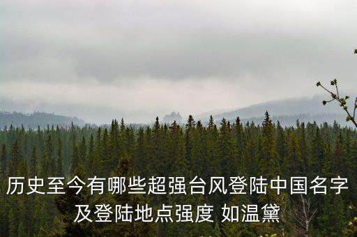 歷史至今有哪些超強臺風登陸中國名字及登陸地點強度 如溫黛