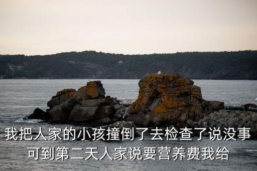 我把人家的小孩撞倒了去檢查了說(shuō)沒事可到第二天人家說(shuō)要營(yíng)養(yǎng)費(fèi)我給