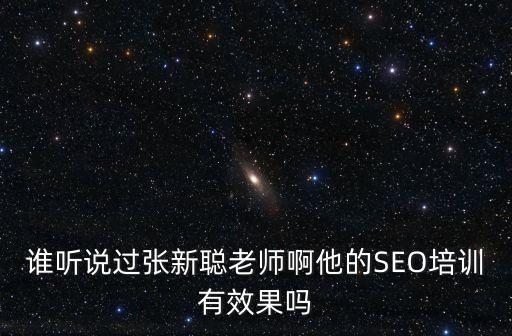 誰聽說過張新聰老師啊他的SEO培訓有效果嗎