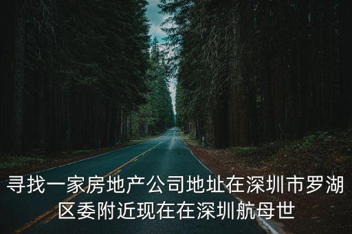 尋找一家房地產公司地址在深圳市羅湖區委附近現在在深圳航母世
