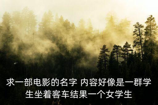 求一部電影的名字 內容好像是一群學生坐著客車結果一個女學生