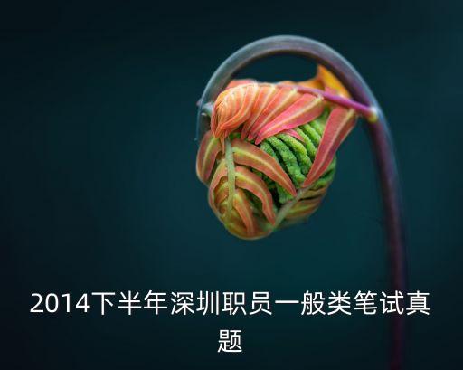 2014下半年深圳職員一般類筆試真題