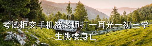 考試拒交手機被老師打一耳光一初三學生跳樓身亡