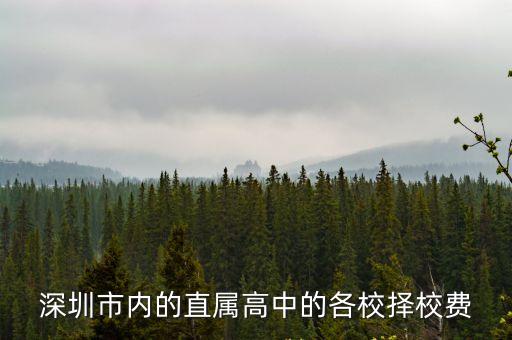 深圳市內(nèi)的直屬高中的各校擇校費