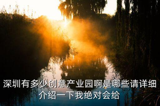 深圳有多少創(chuàng)意產(chǎn)業(yè)園啊是哪些請(qǐng)?jiān)敿?xì)介紹一下我絕對(duì)會(huì)給