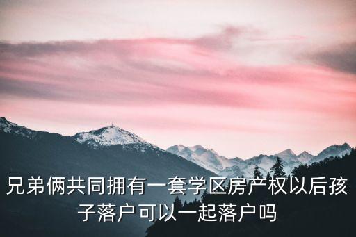 兄弟一起買深圳學區房，我哥哥買了學區房但他不需要這名額那這名額可不可以給我家的用