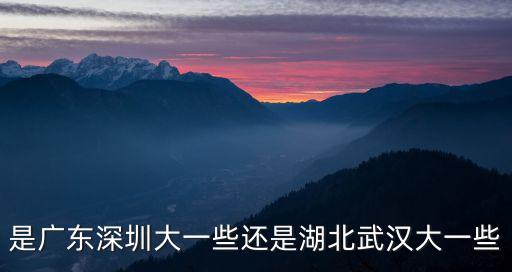 是廣東深圳大一些還是湖北武漢大一些