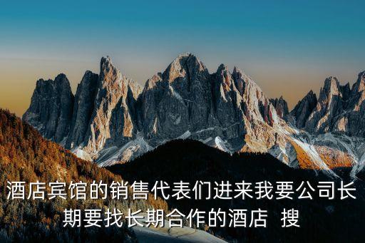 酒店賓館的銷售代表們進來我要公司長期要找長期合作的酒店  搜