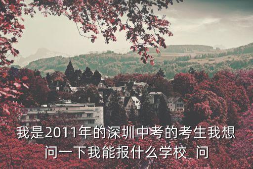 我是2011年的深圳中考的考生我想問一下我能報什么學(xué)校  問