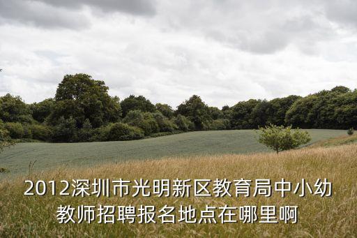 2012深圳市光明新區(qū)教育局中小幼教師招聘報(bào)名地點(diǎn)在哪里啊