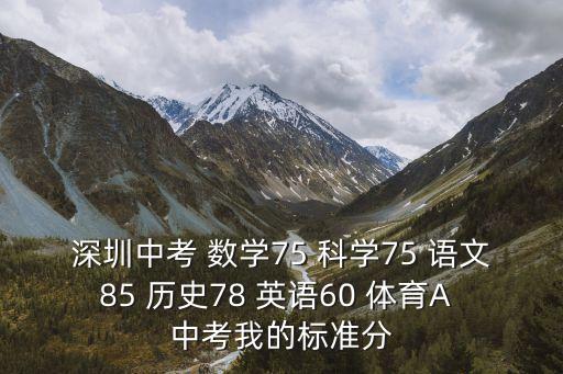 深圳中考 數學75 科學75 語文85 歷史78 英語60 體育A 中考我的標準分