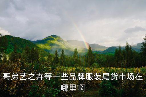 哥弟藝之卉等一些品牌服裝尾貨市場在哪里啊