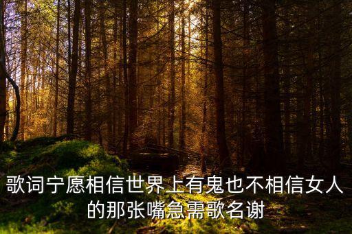 歌詞寧愿相信世界上有鬼也不相信女人的那張嘴急需歌名謝