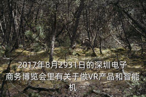 2017年8月2931日的深圳電子商務博覽會里有關于做VR產品和智能機