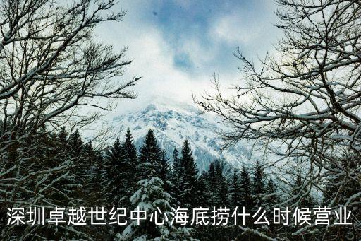 深圳卓越世紀(jì)中心海底撈什么時(shí)候營業(yè)