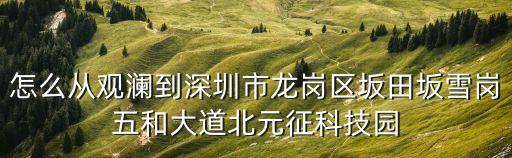 怎么從觀瀾到深圳市龍崗區(qū)坂田坂雪崗五和大道北元征科技園