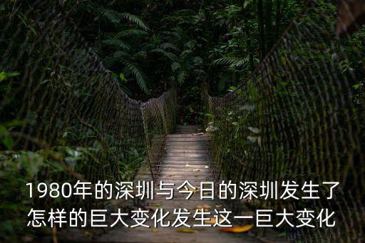 深圳巨變的根本原因，1980年的深圳與今日的深圳發生了怎樣的巨大變化發生這一巨大變化
