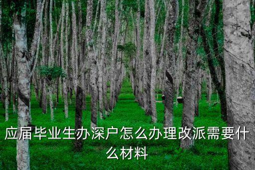 深圳市教育局 改派，應(yīng)屆畢業(yè)生辦深戶怎么辦理改派需要什么材料