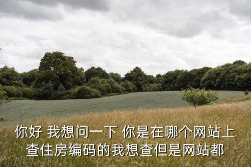 你好 我想問一下 你是在哪個網(wǎng)站上查住房編碼的我想查但是網(wǎng)站都