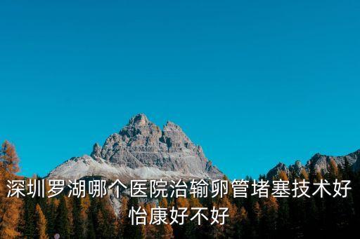 深圳羅湖哪個醫院治輸卵管堵塞技術好怡康好不好