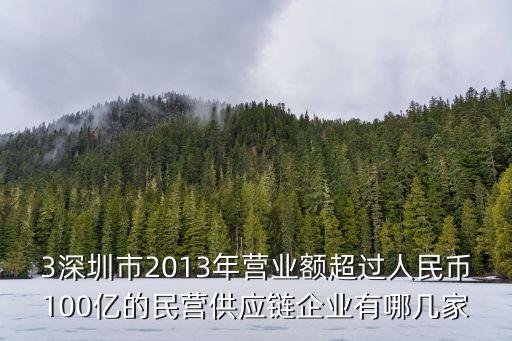 3深圳市2013年營業額超過人民幣100億的民營供應鏈企業有哪幾家