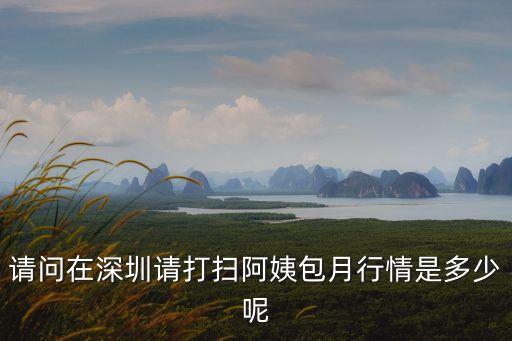 請問在深圳請打掃阿姨包月行情是多少呢