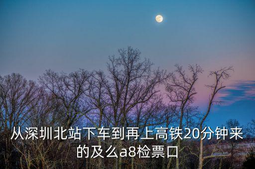 從深圳北站下車到再上高鐵20分鐘來的及么a8檢票口