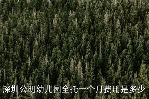深圳公明幼兒園全托一個月費用是多少