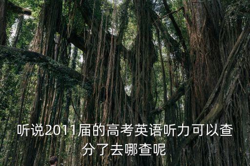 聽說2011屆的高考英語聽力可以查分了去哪查呢