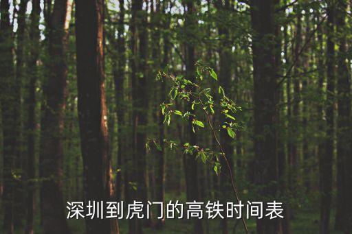深圳到虎門的高鐵時間表