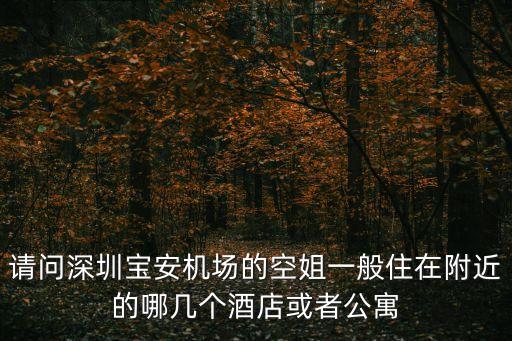 請問深圳寶安機場的空姐一般住在附近的哪幾個酒店或者公寓