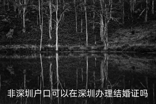 不是深圳本地戶口可以在深圳領結婚證嗎，非深圳戶口可以在深圳辦理結婚證嗎